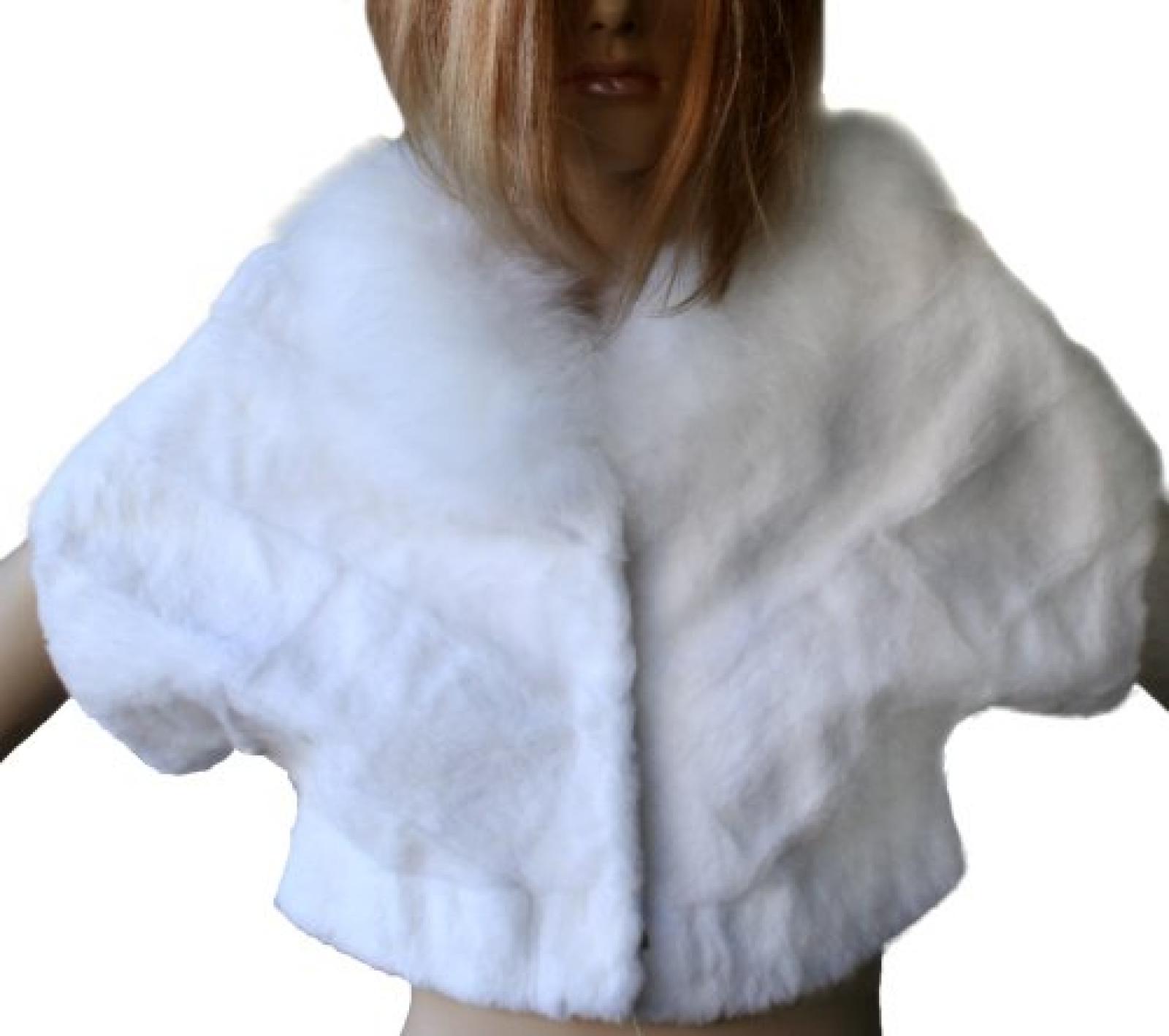 Waooh - Fashion - White Rabbit Fur -Jacke Fox -Kragen und Waooh 