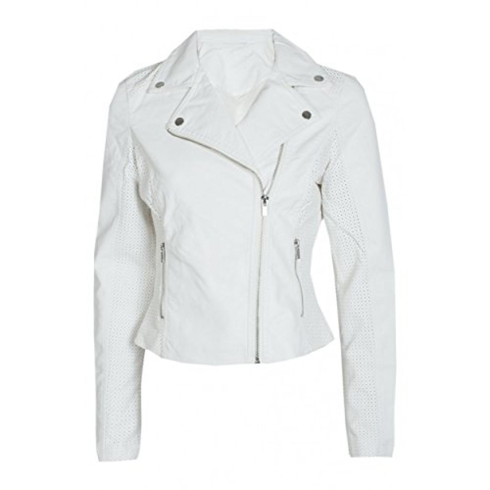 Frauen-Creme Loch Pu Motorradjacke Damen Sommer-Fashion-Trend auf stilvolle Kleidung Ferien 