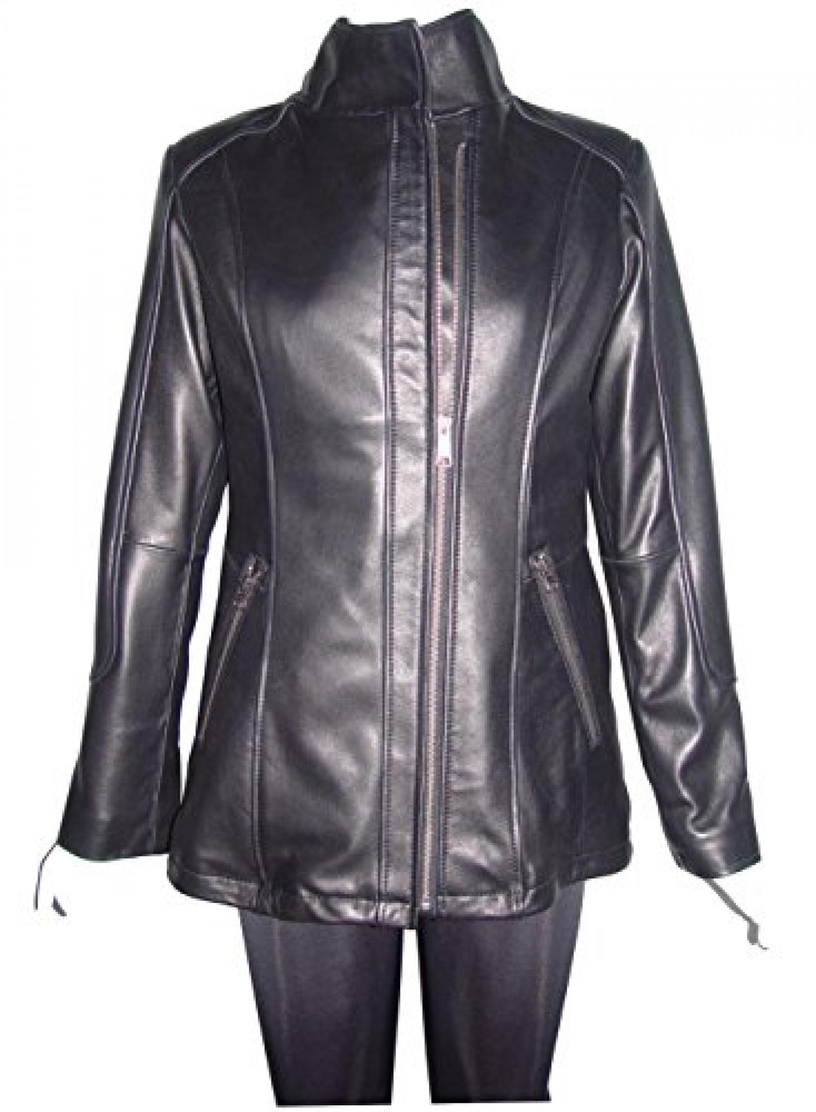 Nettailor Women PLUS SIZE 4197 Soft Leather Casual Moto Jacket Zip Front 