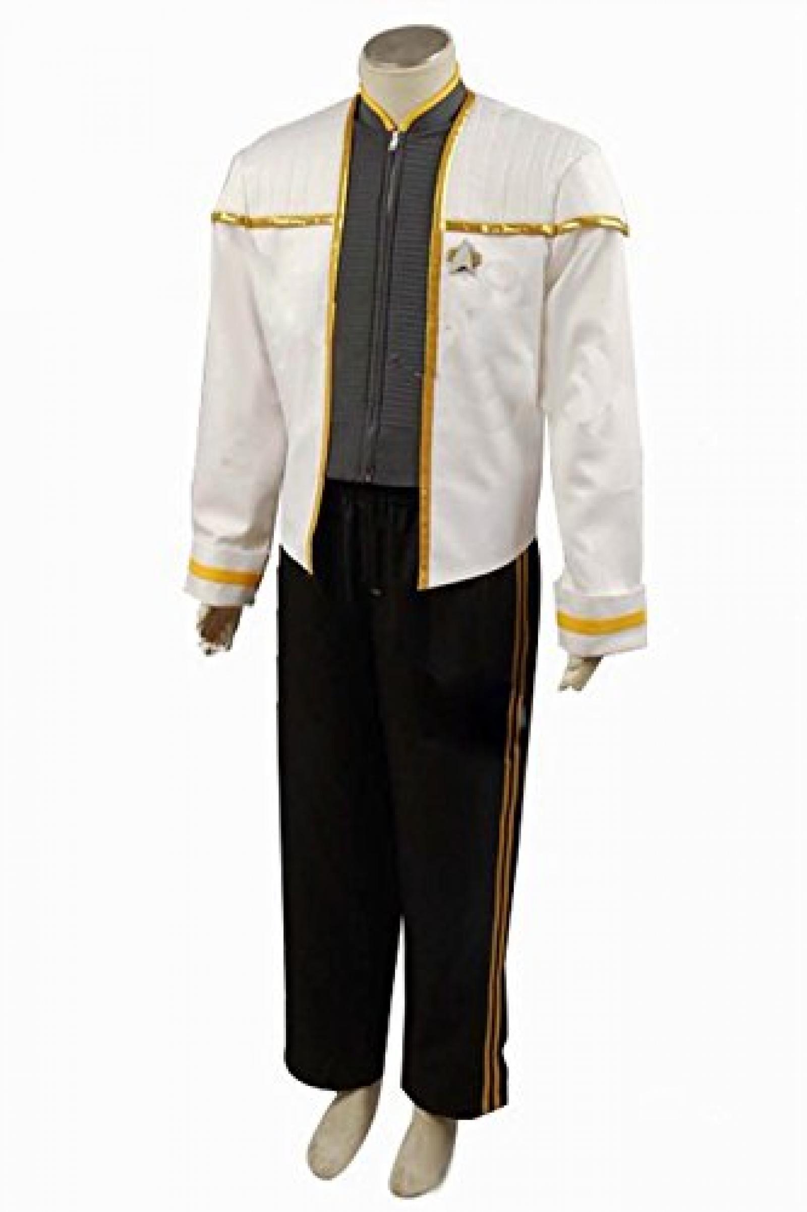 Star Trek Insurrection Nemesis White Gold Mess Dress Uniform Cosplay Kostuem 