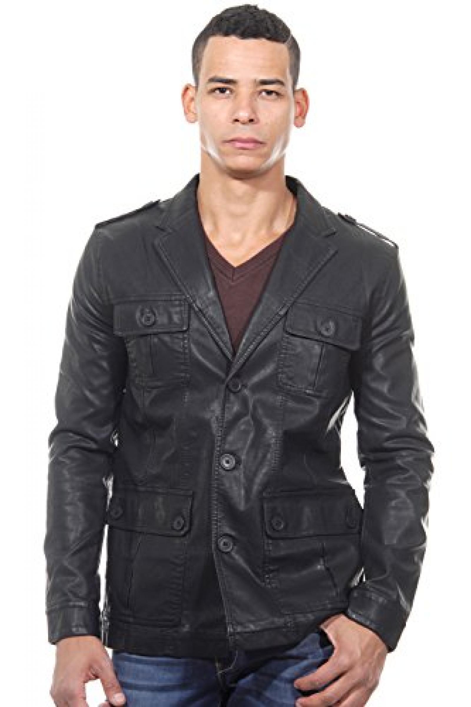 XINT Jacke in Leder-Optik slim fit (schwarz) 