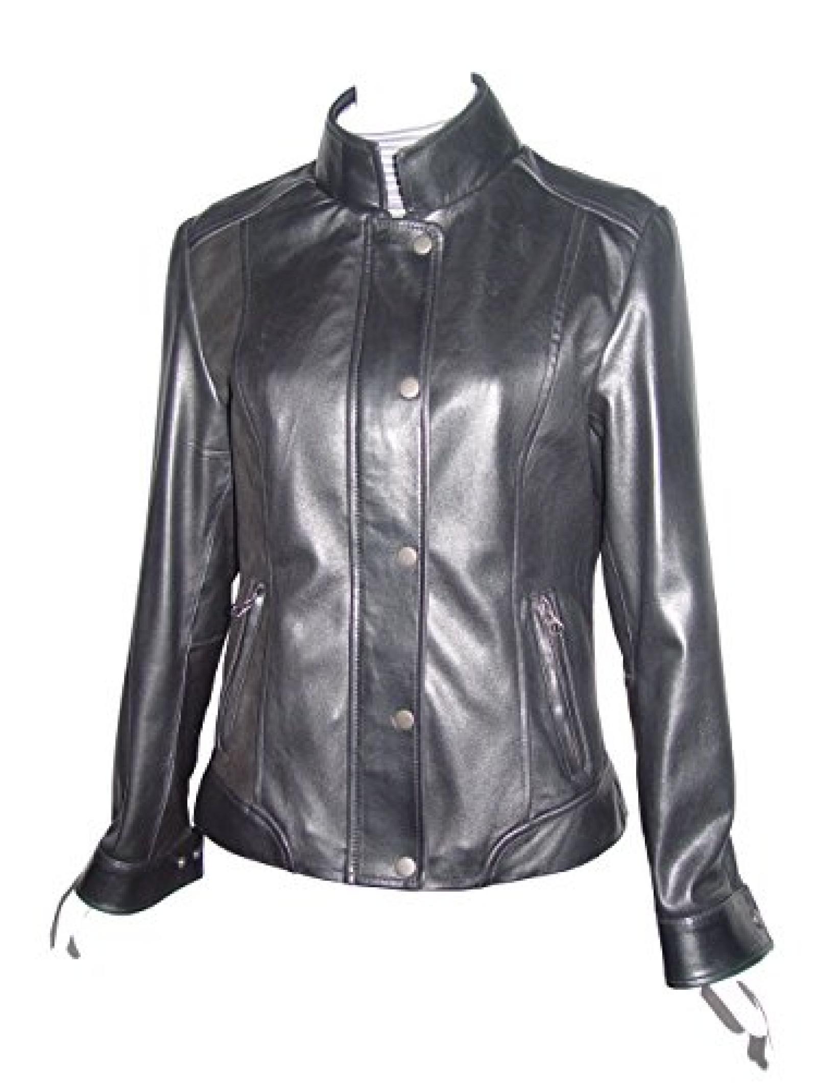 Nettailor Women 4089 Lambskin Leather Casual Jacket Laydown Collar 